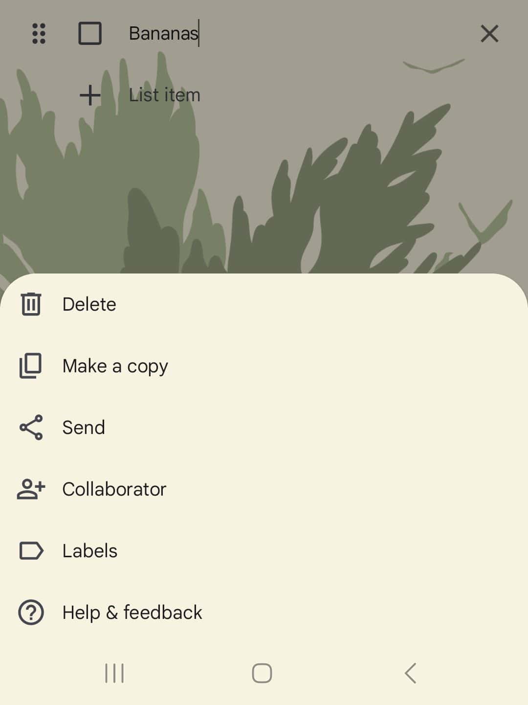 A mobile screenshot of how to organize your notes in Google Keep.