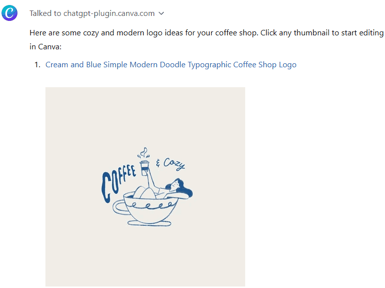 A screenshot showing the business logo generated by ChatGPT in response to a prompt.