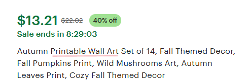 An example of an optimized Etsy listing for search.