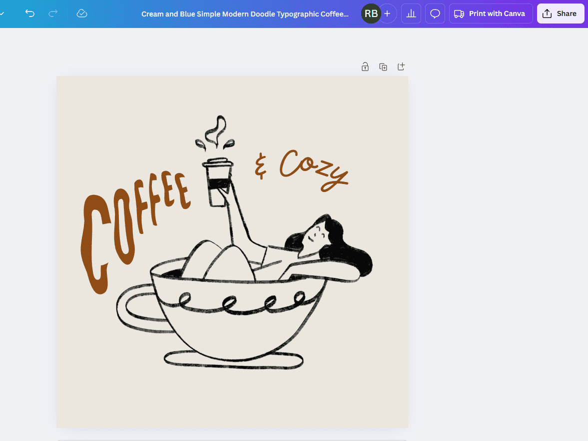 Making revisions to the business logo generated by ChatGPT in Canva in response to my prompt.