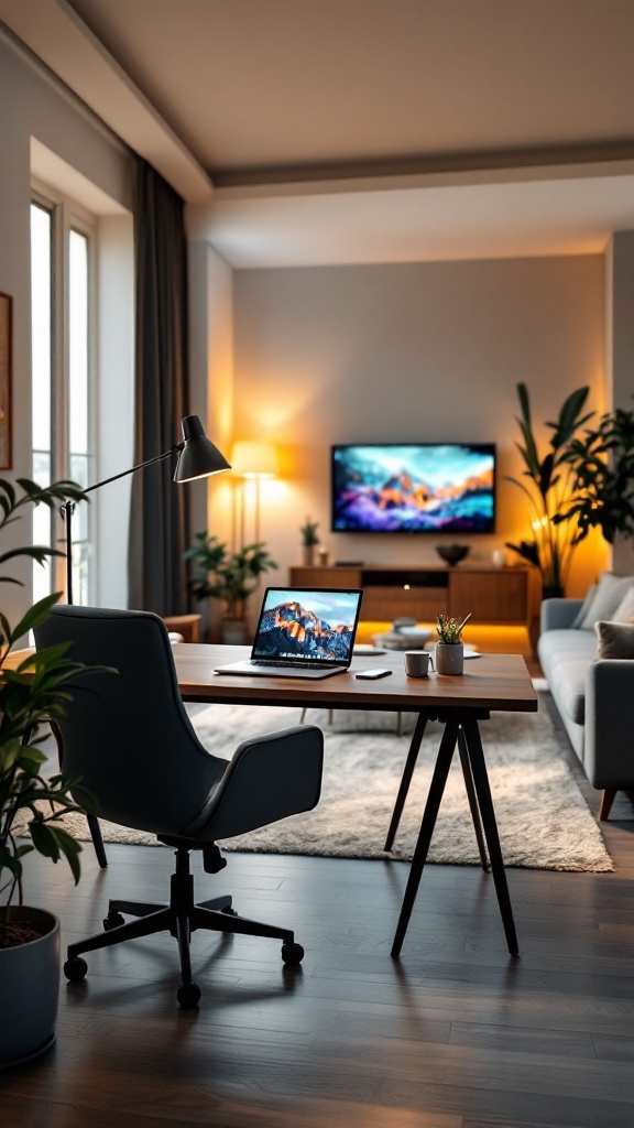18 Stylish Home Office TV Room Combo Design Ideas
