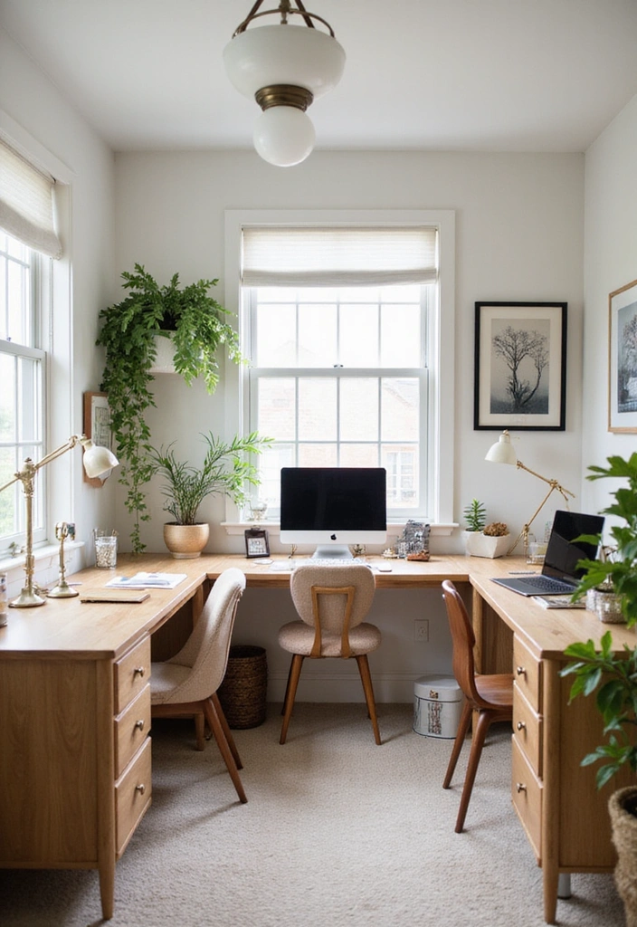 12 Creative Home Office Solutions for Two That Will Transform Your Space! - 1. Dual Desks with Personality
