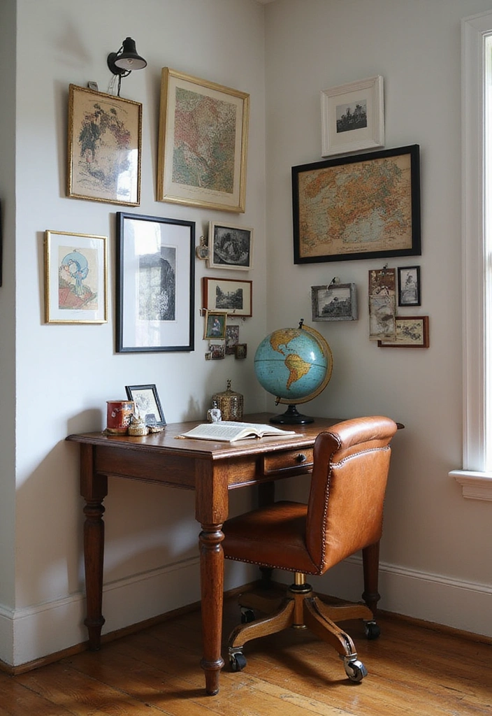 15 Vintage and Chic Home Office Ideas to Transform Your Workspace into a Dream! - 7. Personal Touches from Travel