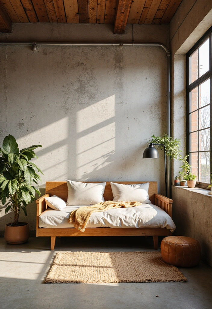19 Cozy Office with Daybed Ideas - 8. Industrial Edge