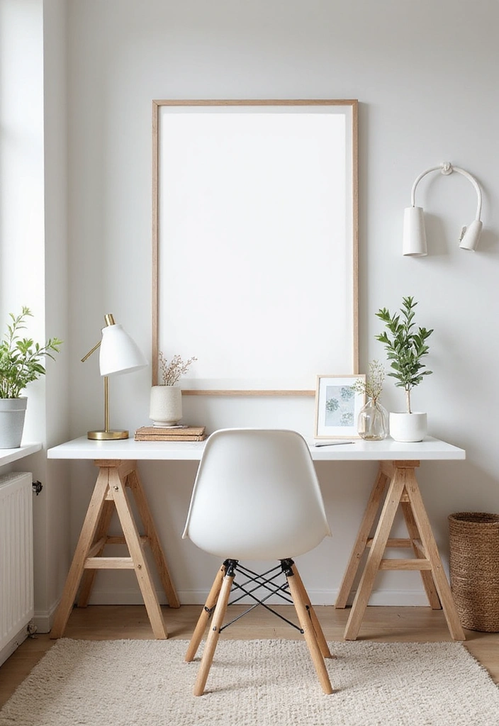 14 Gorgeous White Home Office Ideas to Elevate Your Workspace Design! - 3. Scandinavian Simplicity
