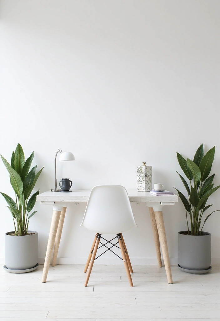 14 Gorgeous White Home Office Ideas to Elevate Your Workspace Design! - 1. Minimalist Elegance