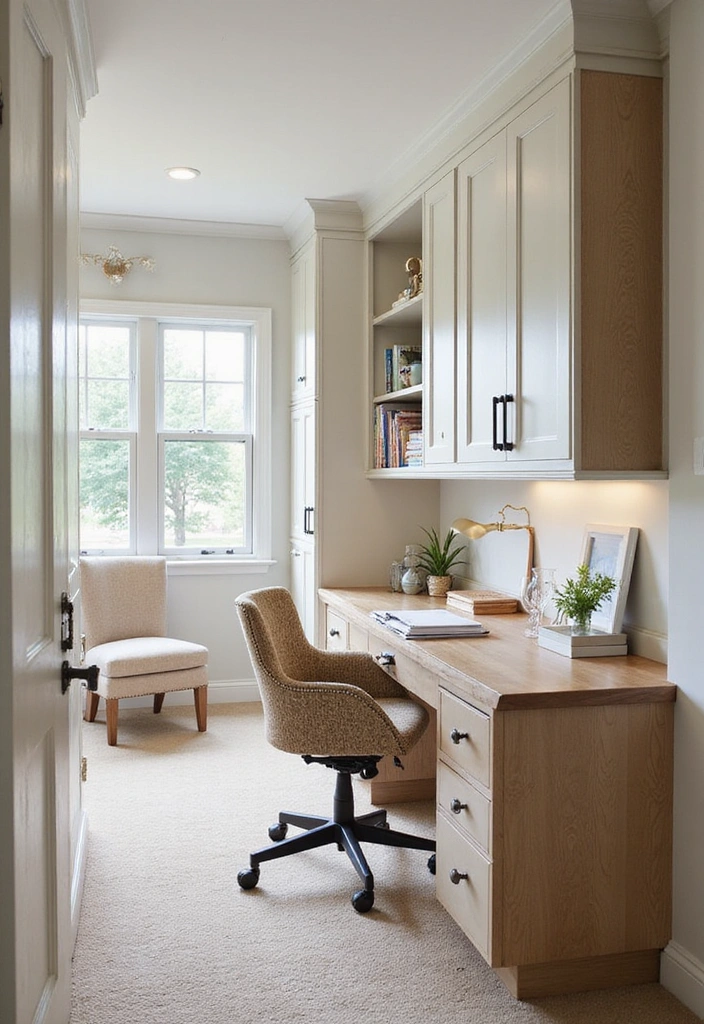 20 Brilliant Built-In Desk and Cabinet Ideas for Your Dream Home Office! - 12. Open Concept Integration