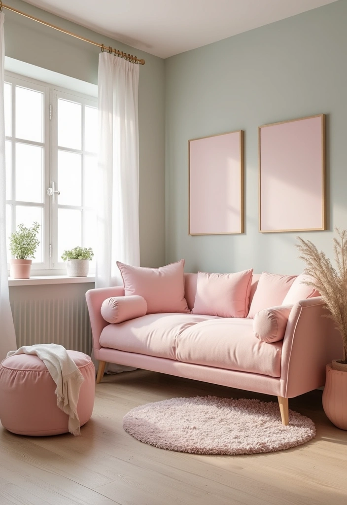 19 Cozy Office with Daybed Ideas - 16. Soft Pastels