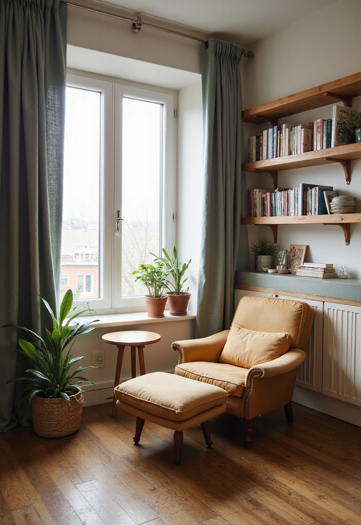 15 Vintage and Chic Home Office Ideas to Transform Your Workspace into a Dream! - 15. Create a Cozy Reading Nook