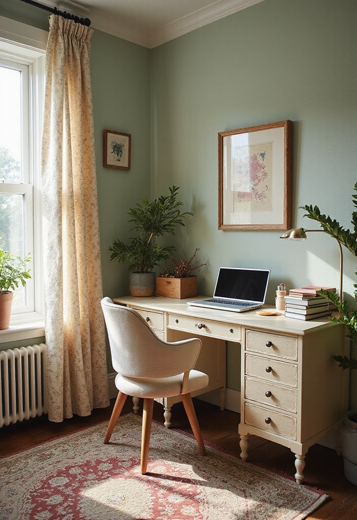 15 Vintage and Chic Home Office Ideas to Transform Your Workspace into a Dream! - 10. Creative Use of Color