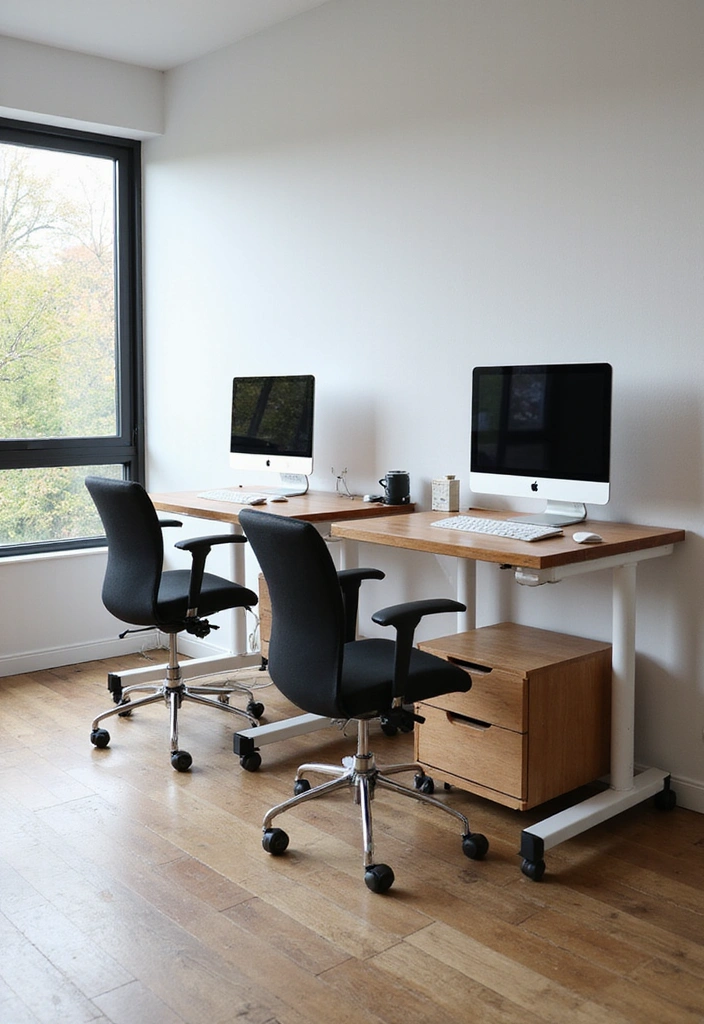 12 Creative Home Office Solutions for Two That Will Transform Your Space! - 4. Mobile Workstations
