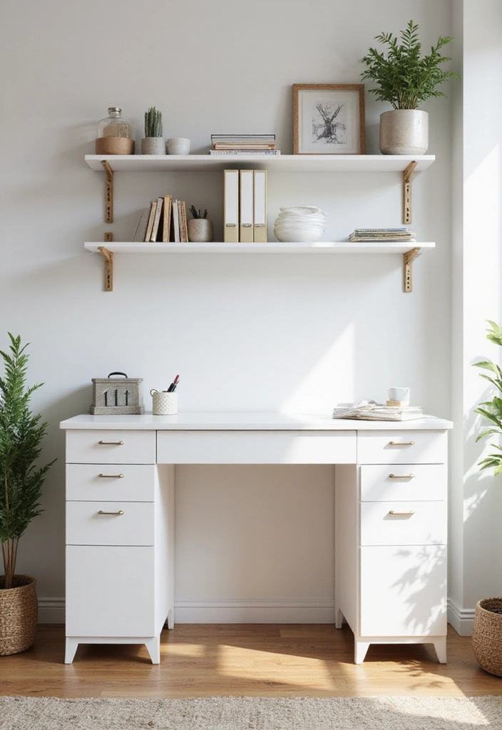 14 Gorgeous White Home Office Ideas to Elevate Your Workspace Design! - 8. Functional Workspace