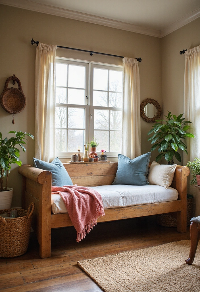 19 Cozy Office with Daybed Ideas - 3. Rustic Charm
