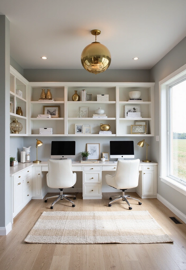 12 Creative Home Office Solutions for Two That Will Transform Your Space! - 5. Built-In Designs