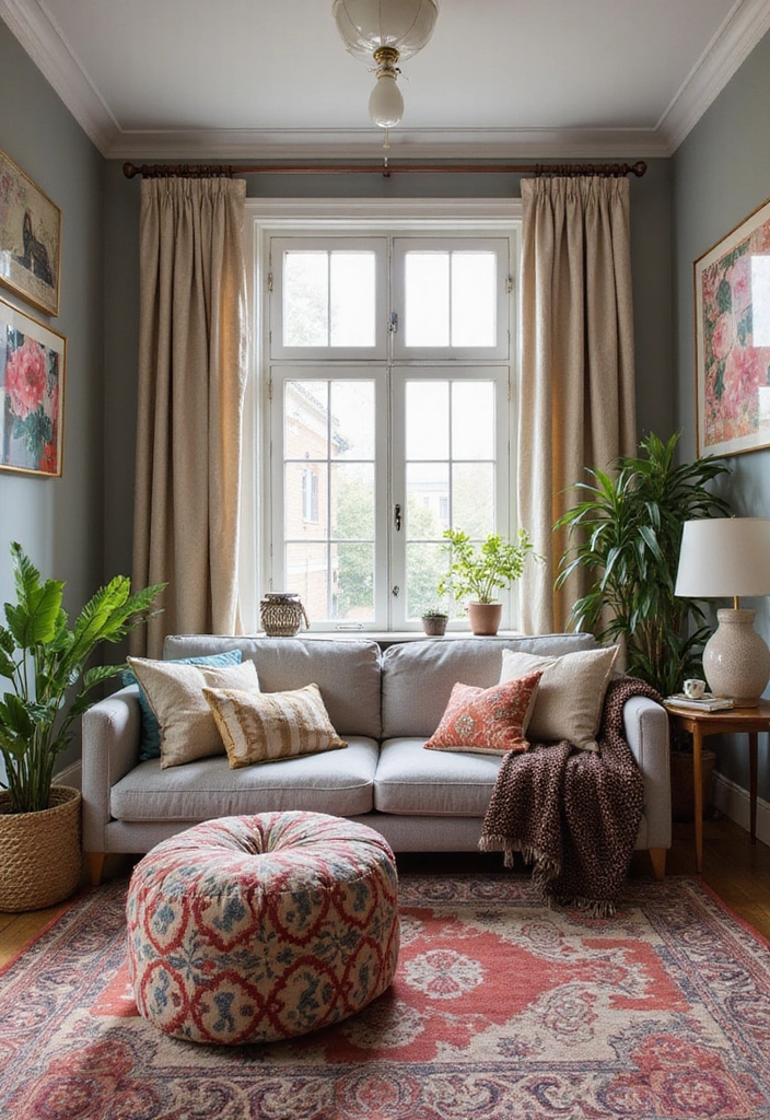 28 Cozy Living Room Office Combos That Make You Feel Right at Home! - 15. Mix Patterns for Interest