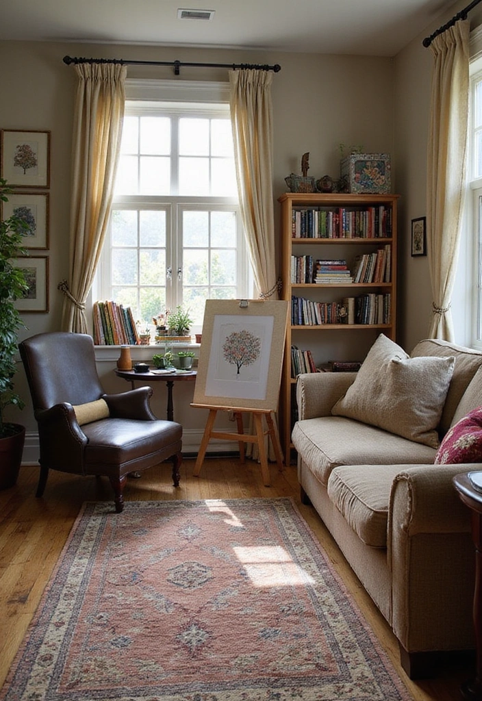 28 Cozy Living Room Office Combos That Make You Feel Right at Home! - 24. Celebrate Your Favorite Hobbies