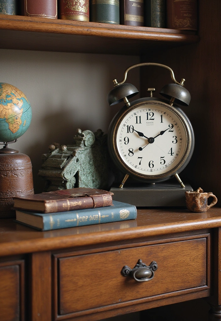 15 Vintage and Chic Home Office Ideas to Transform Your Workspace into a Dream! - 9. Vintage Decor Items