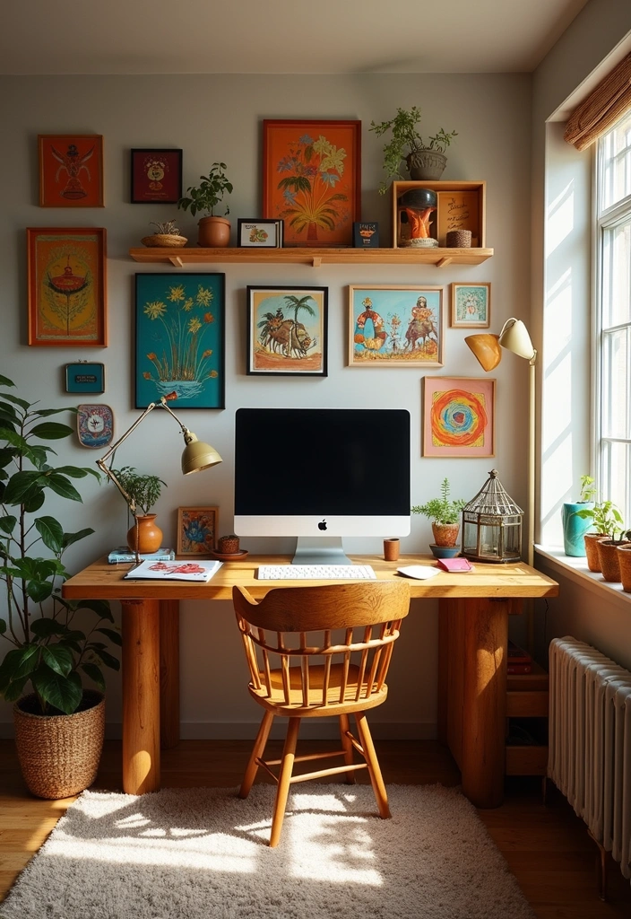 20 Brilliant Built-In Desk and Cabinet Ideas for Your Dream Home Office! - 13. Artistic Displays