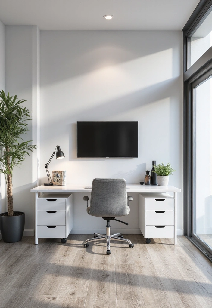 14 Gorgeous White Home Office Ideas to Elevate Your Workspace Design! - 10. Tech Savvy