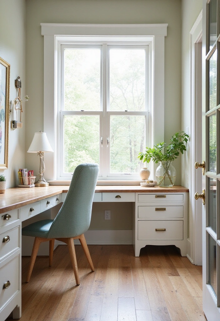 20 Brilliant Built-In Desk and Cabinet Ideas for Your Dream Home Office! - 20. Bright and Airy Spaces