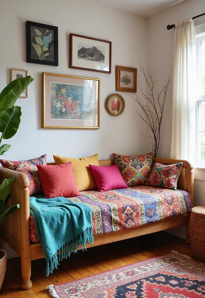 19 Cozy Office with Daybed Ideas - 2. Bohemian Bliss