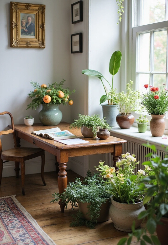 15 Vintage and Chic Home Office Ideas to Transform Your Workspace into a Dream! - 12. Incorporate Natural Vibes