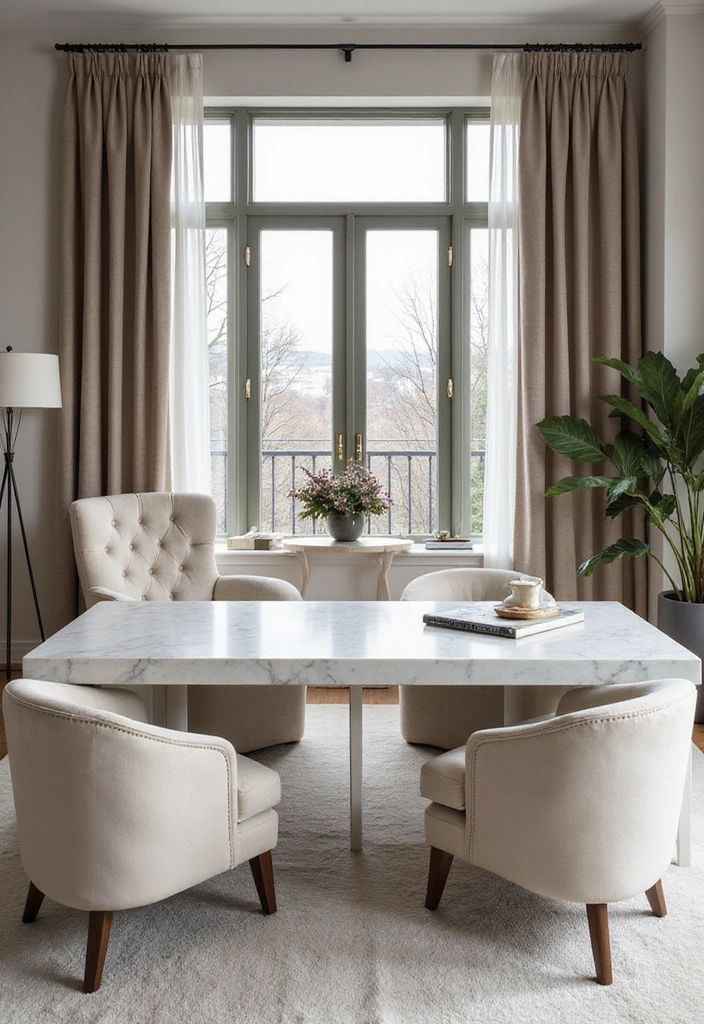 14 Gorgeous White Home Office Ideas to Elevate Your Workspace Design! - 4. Luxe Home Office