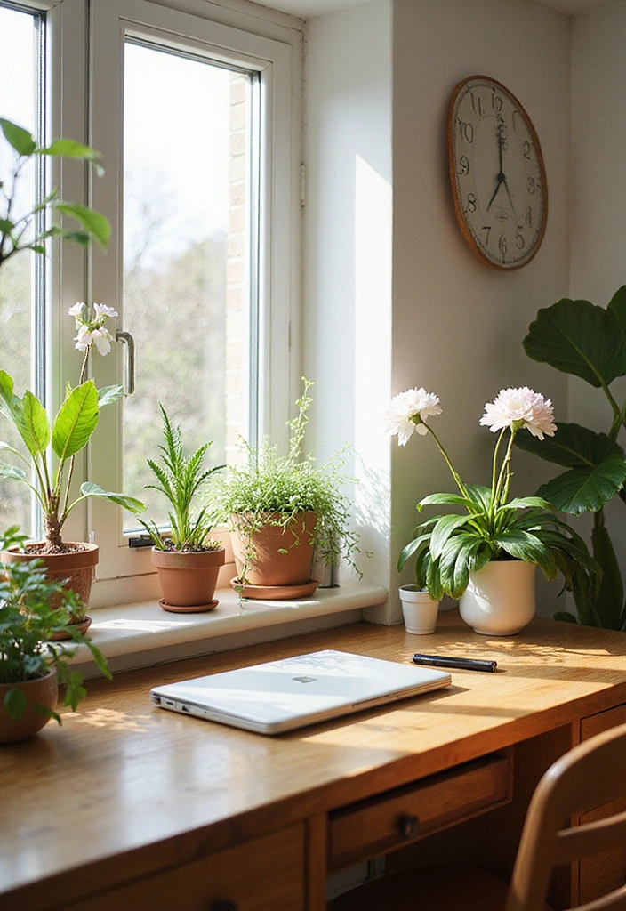 21 Stylish Feminine Home Office Ideas That Will Elevate Your Workday! - 8. Natural Elements