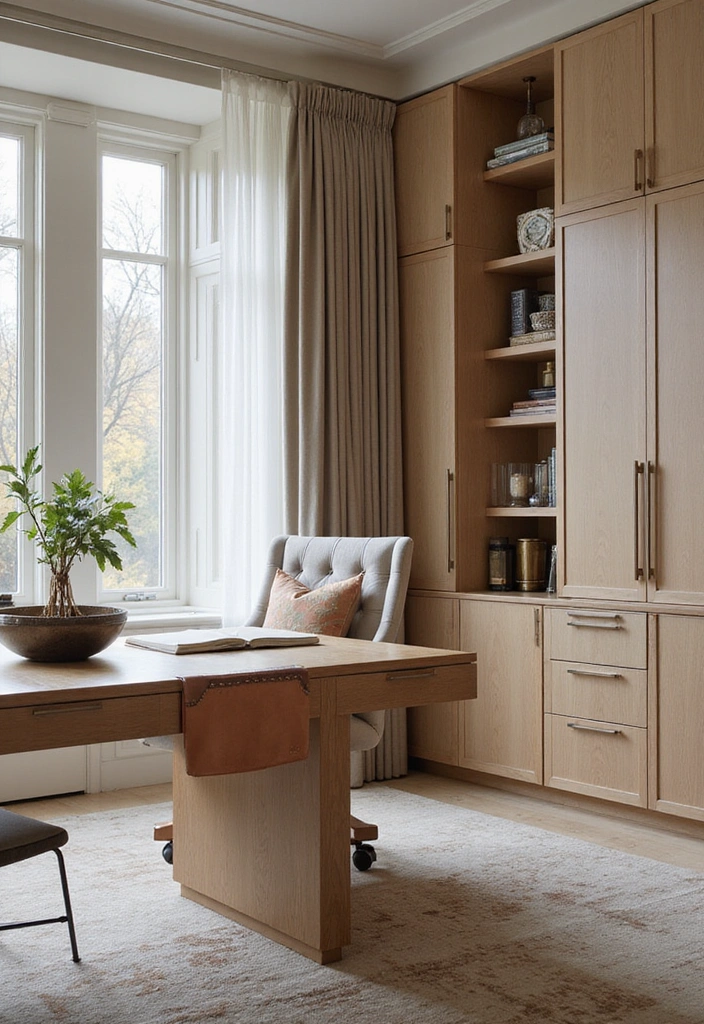 20 Brilliant Built-In Desk and Cabinet Ideas for Your Dream Home Office! - 17. Luxurious Accents
