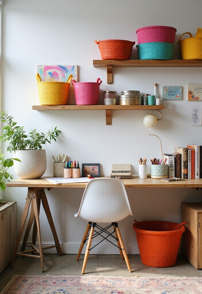 21 Stylish Feminine Home Office Ideas That Will Elevate Your Workday! - 9. Playful Storage Solutions